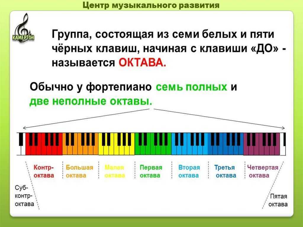 Октавы на синтезаторе 61 клавиша схема