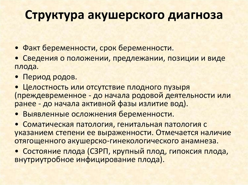 Схема постановки диагноза