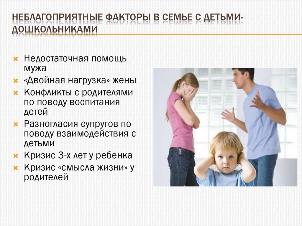 Будущее россии воспитывается в семье. Неблагоприятные факторы в семьях с детьми дошкольного возраста. Семейные конфликты. Неблагоприятные факторы семейного воспитания. Причины семейных конфликтов.