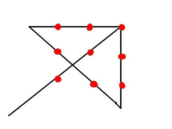 Как соединить 9 точек 4 линиями фото
