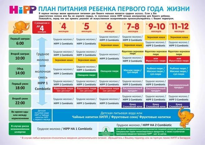 Схема кормления ребенка смесью