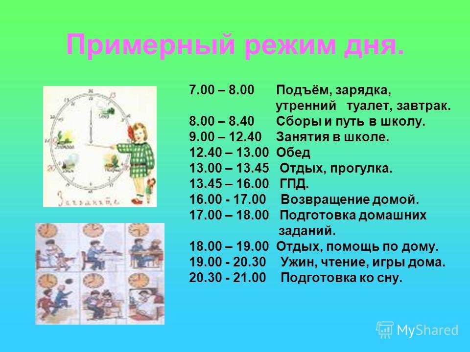 Презентация режим дня 9 класс