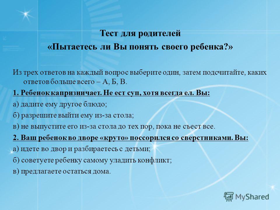 Тест на тему презентация