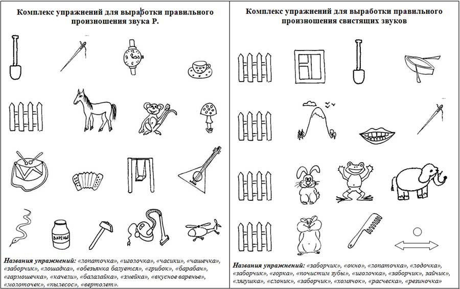 Упражнения на постановку звука р у дошкольников с картинками