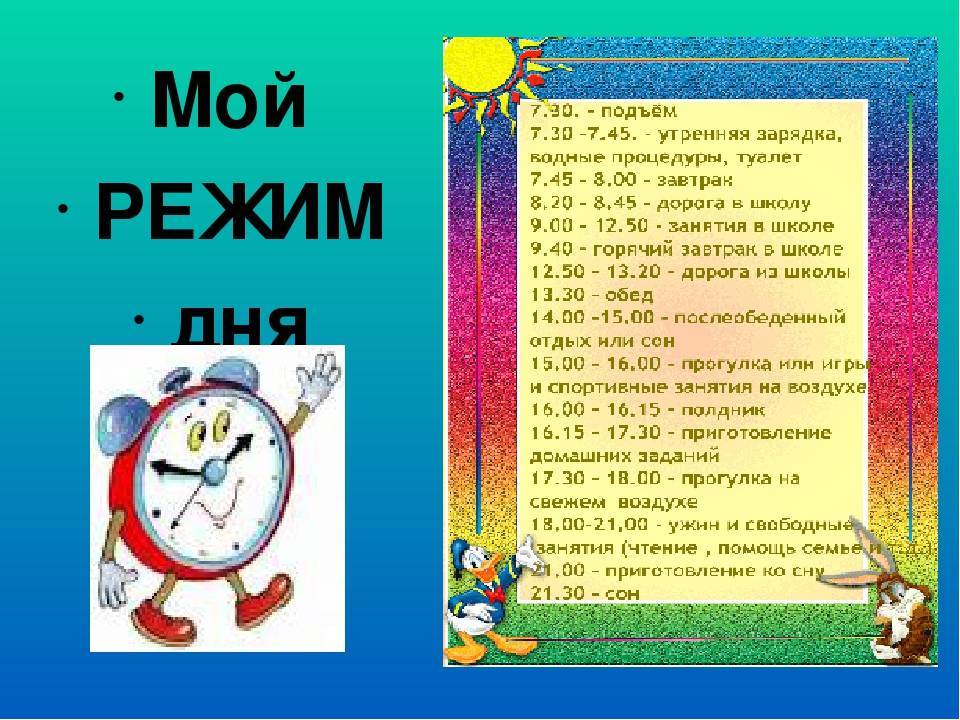 Проект режим дня школьника 2 класса окружающий мир