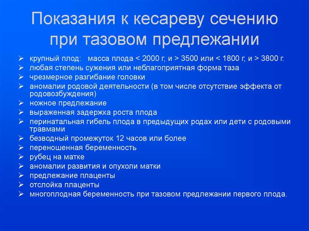 План ведения родов при кесаревом сечении